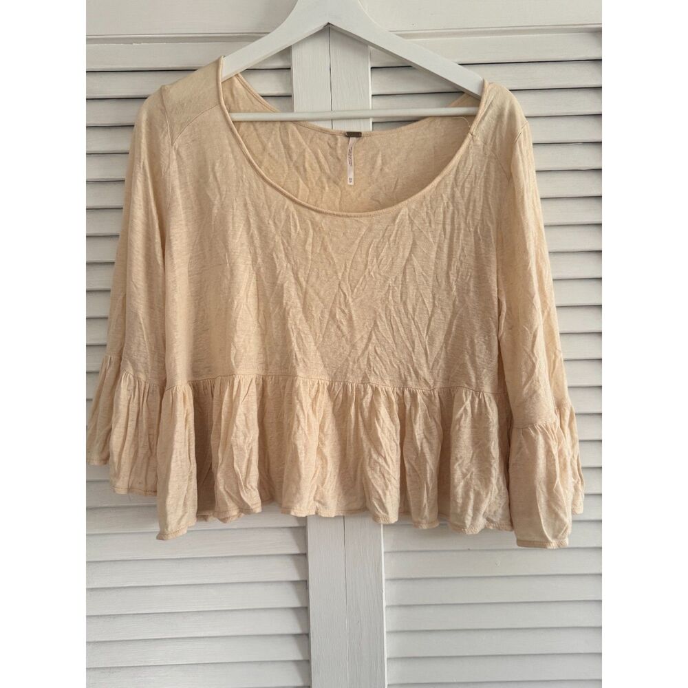 Free People Boho Cropped Long Sleeve Tee